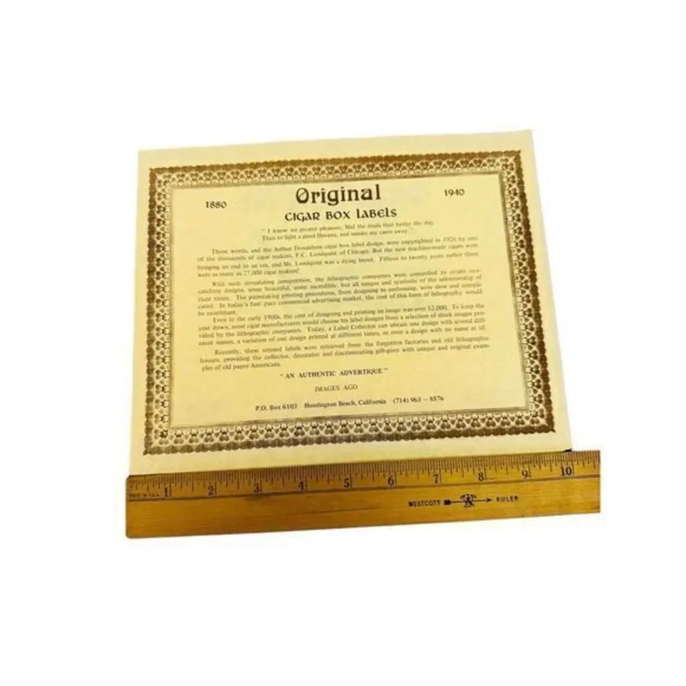 Aviation Airliner Original Cigar Label Bay City MI San Telmo Cigar Co.‎ Embossed